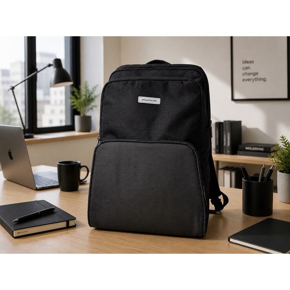 Moleskine Laptop Backpack Black Slim Nomad Tech Travel Work Bag NWOT